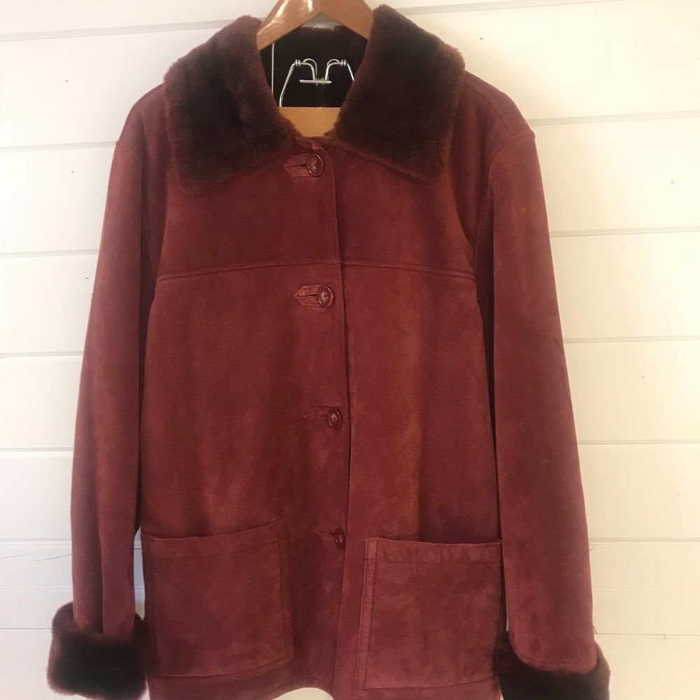 Vintage dennis basso suede leather jacket. Sz M.